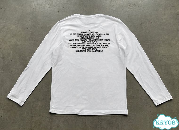 Лонгслив белый Vetements Leo Astrological Sign White Tee darkwear gothic unisex DAC0243 фото 2