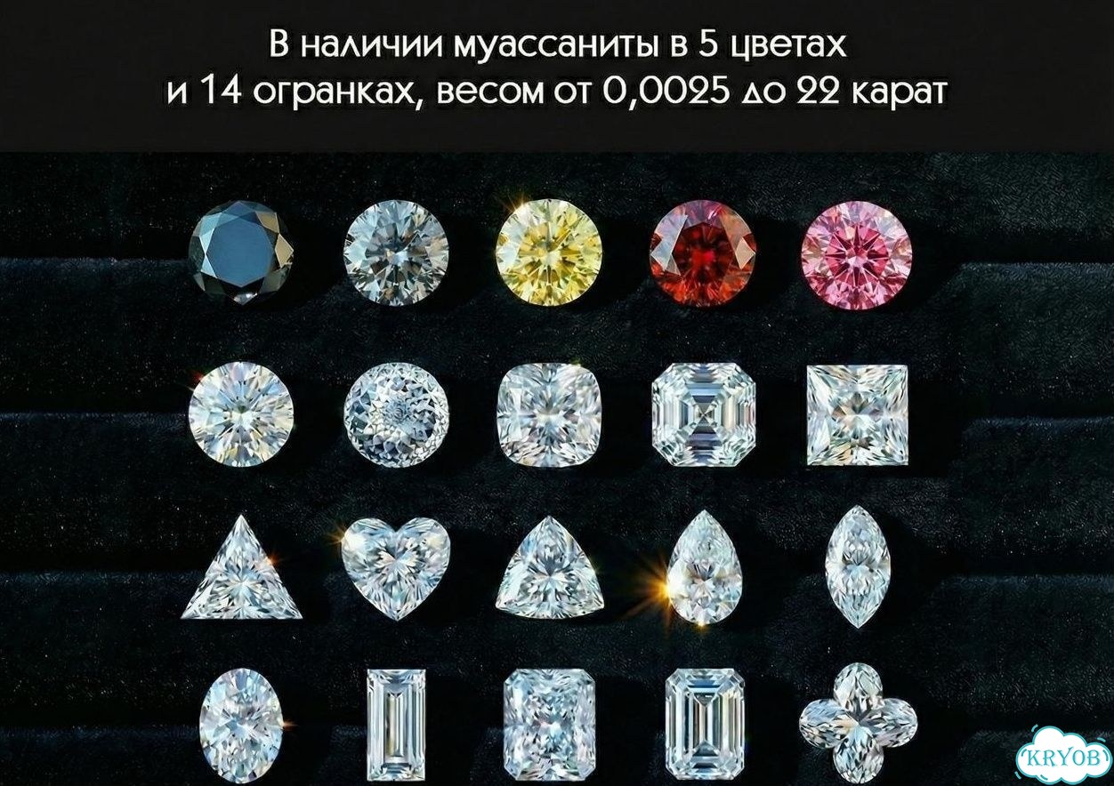 Муассанит в португальской огранке 12 мм 6 карат фото 3