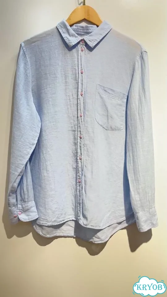 Новая голубая льняная рубашка H&M лён фото 1
