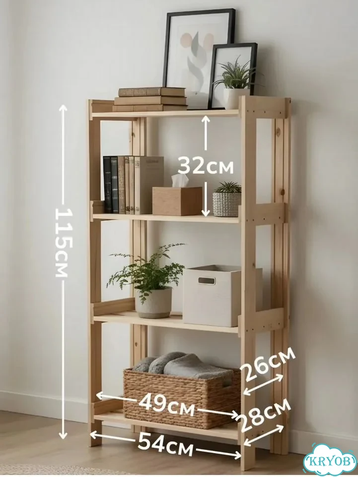 Стеллаж деревянный напольный этажерка фото 2