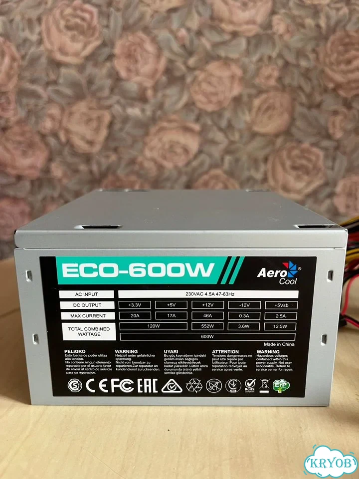 Блок питания AeroCool ECO 600W фото 1