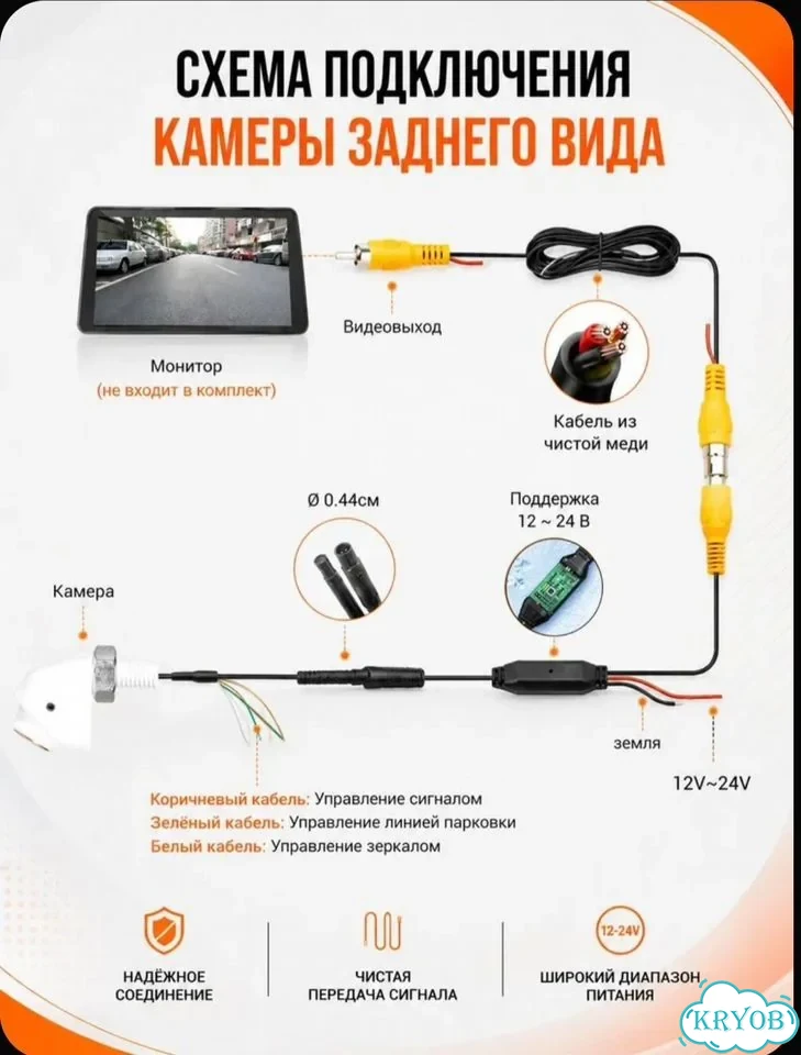 Камера заднего вида daiwe G899 FullHD (AHD/cvbs) фото 8