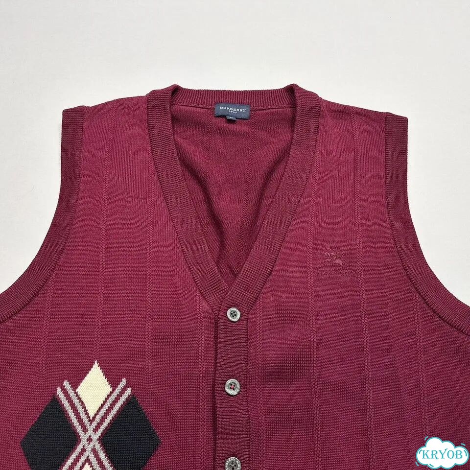 Burberry Golf Japan Жилет Шерсть Оригинал Винтаж фото 2