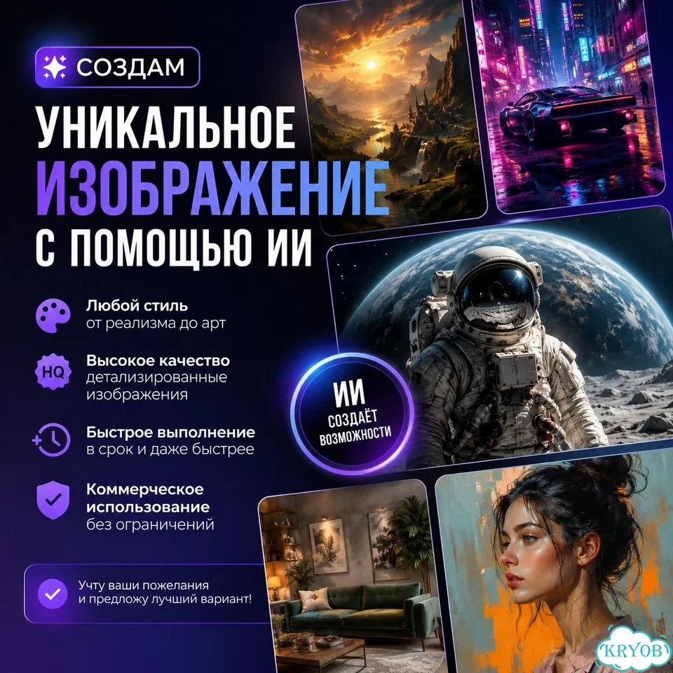 Создам уникальное изображение с помощью ии фото 1