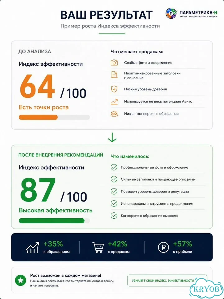 Узнайте индекс эффективности вашего магазина Авито фото 4