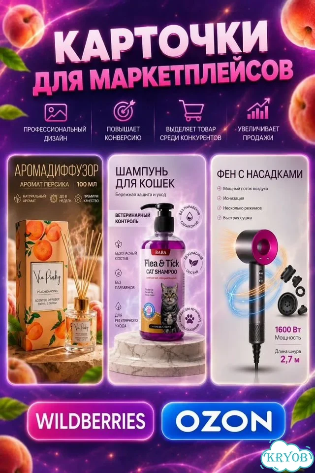 Карточки для Ozon и Wildberries Дизайн фото 1