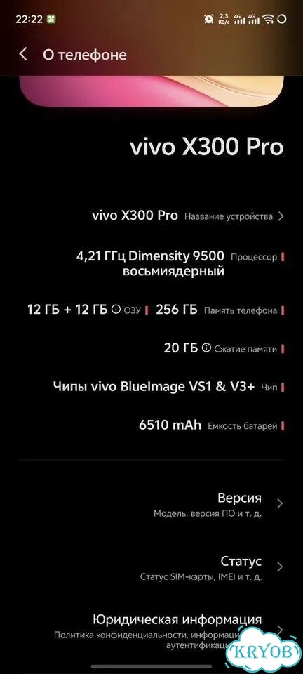 vivo X300 Pro, 12/256 ГБ, 2 SIM фото 2