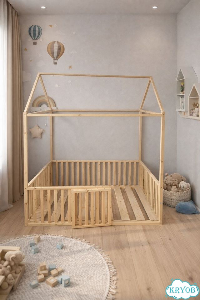 Кровать детская Домик из дерева фото 10