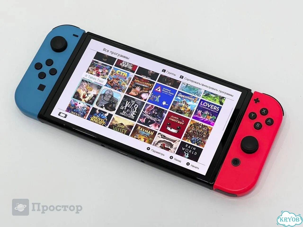 Nintendo Switch oled, Чипован, 256 гб, Red-Blue фото 2