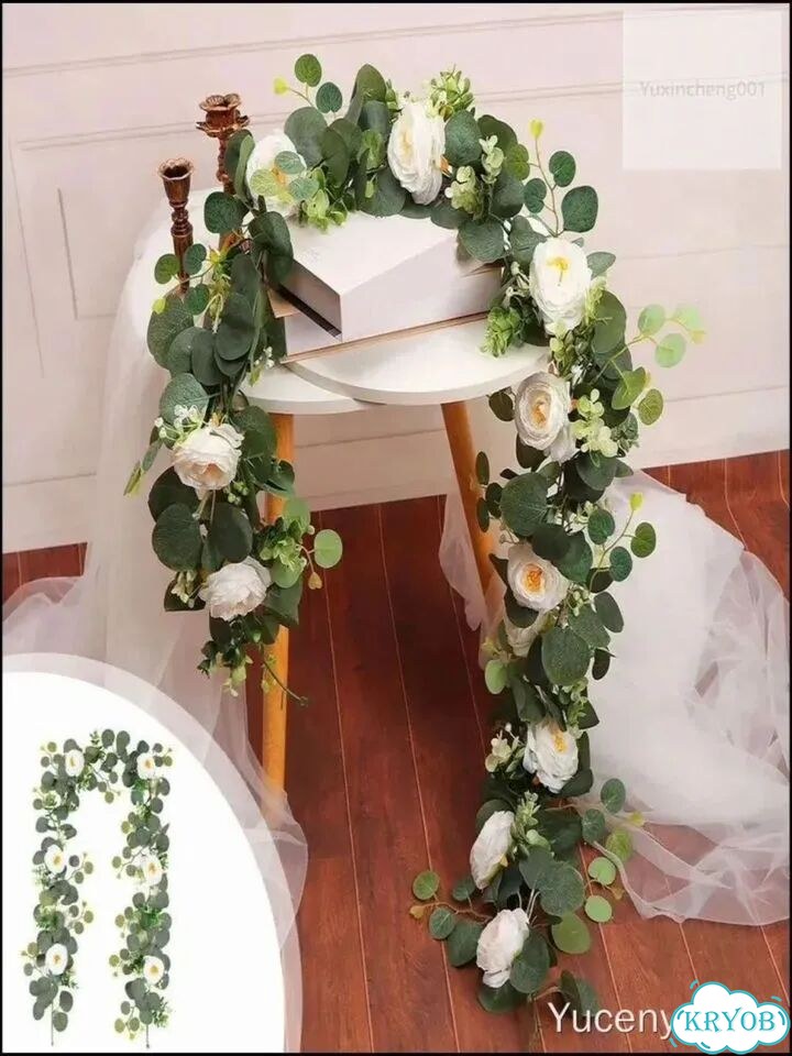 Искусственные цветы гирлянда с розами фото 1