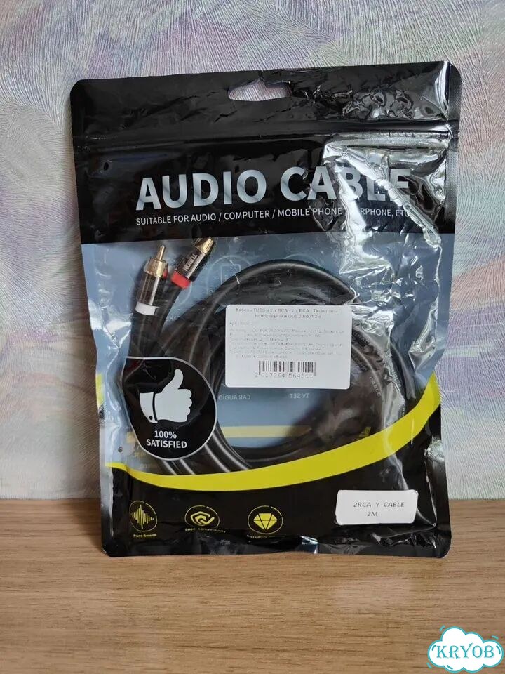 Аудио кабель RCA, Tubon, 2 метра фото 3