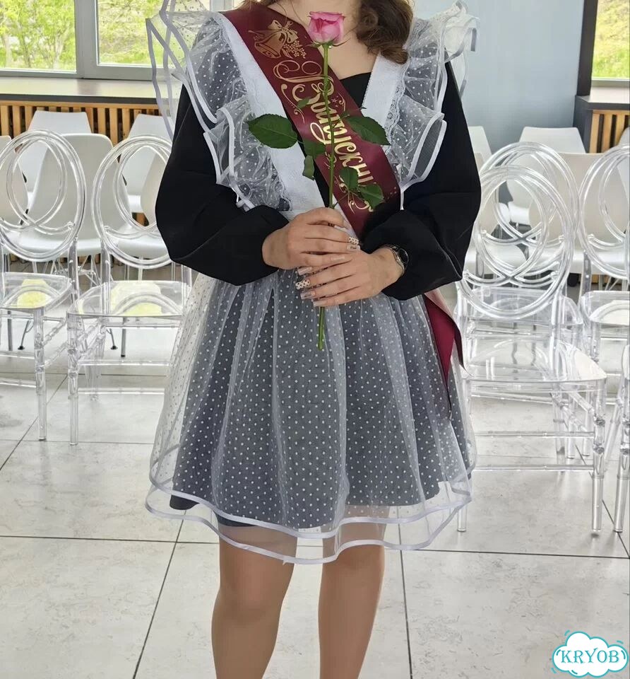 Белый школьный фартук фото 1