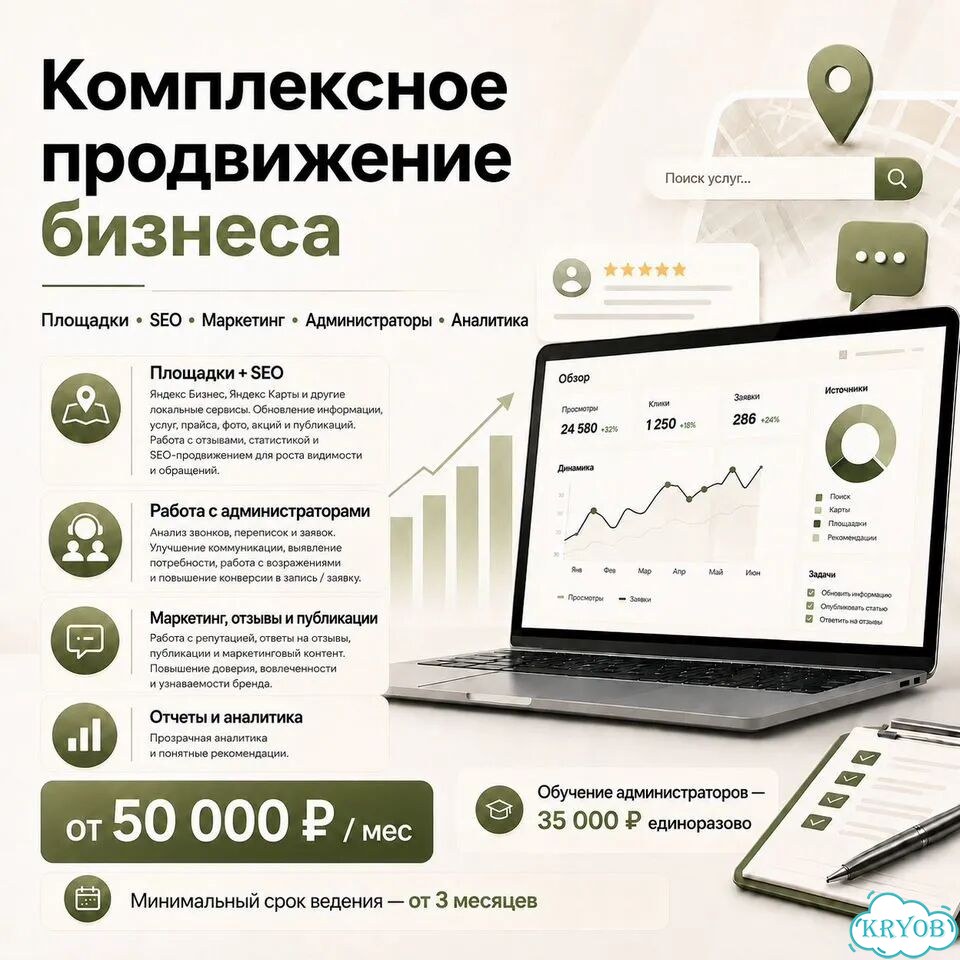 Комплексное продвижение бизнеса в сфере услуг фото 1