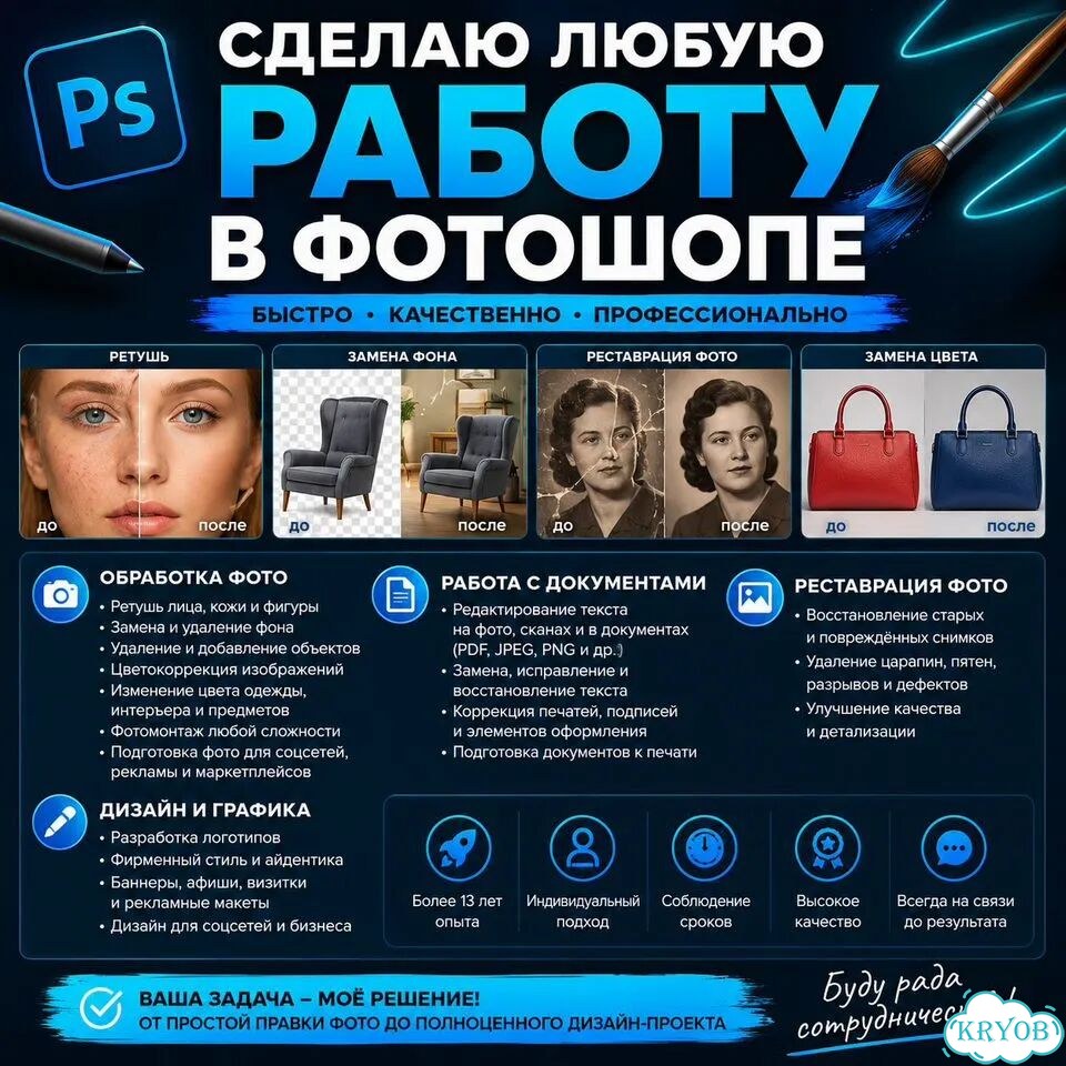 Услуги фотошопа (фото, текст, ии, растр и вектор) фото 1