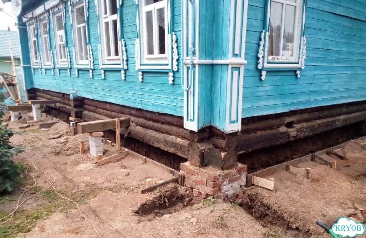 Замена венцов и подъем домов фото 6