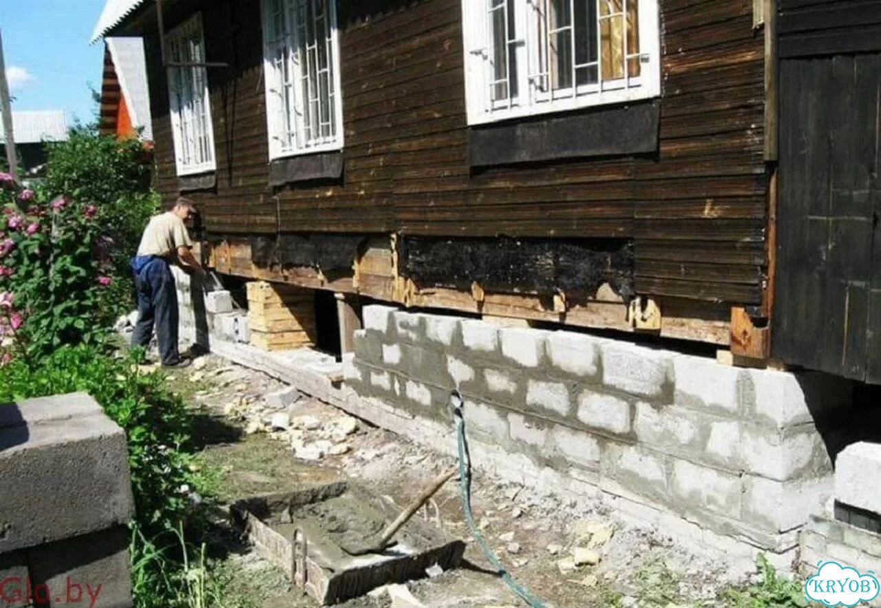 Замена венцов и подъем домов фото 8