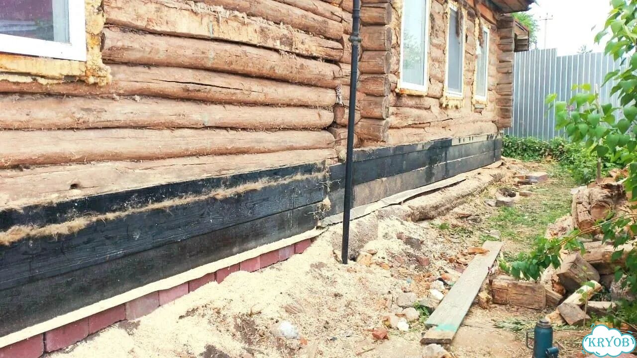 Замена венцов и подъем домов фото 9