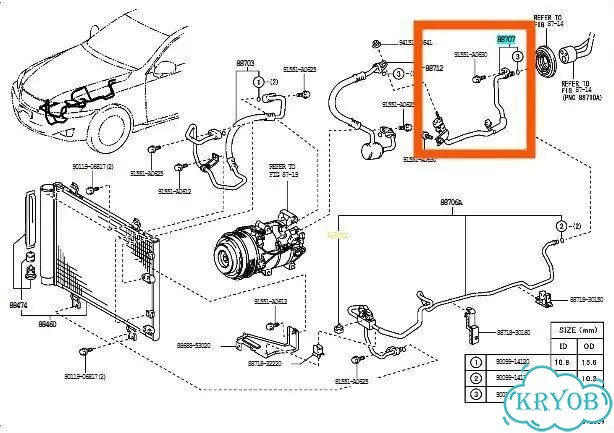 Трубка кондиционера lexus IS250 GSE20 4grfse 2007 фото 2