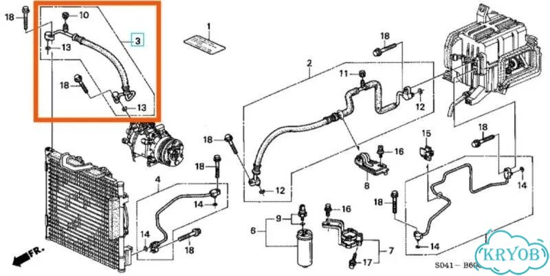 Трубка кондиционера honda civic ferio EK3 D15B фото 2