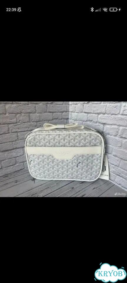 Сумка Goyard мужская белая через плечо фото 1