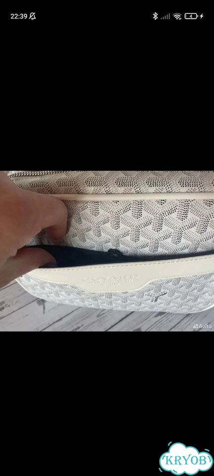 Сумка Goyard мужская белая через плечо фото 3