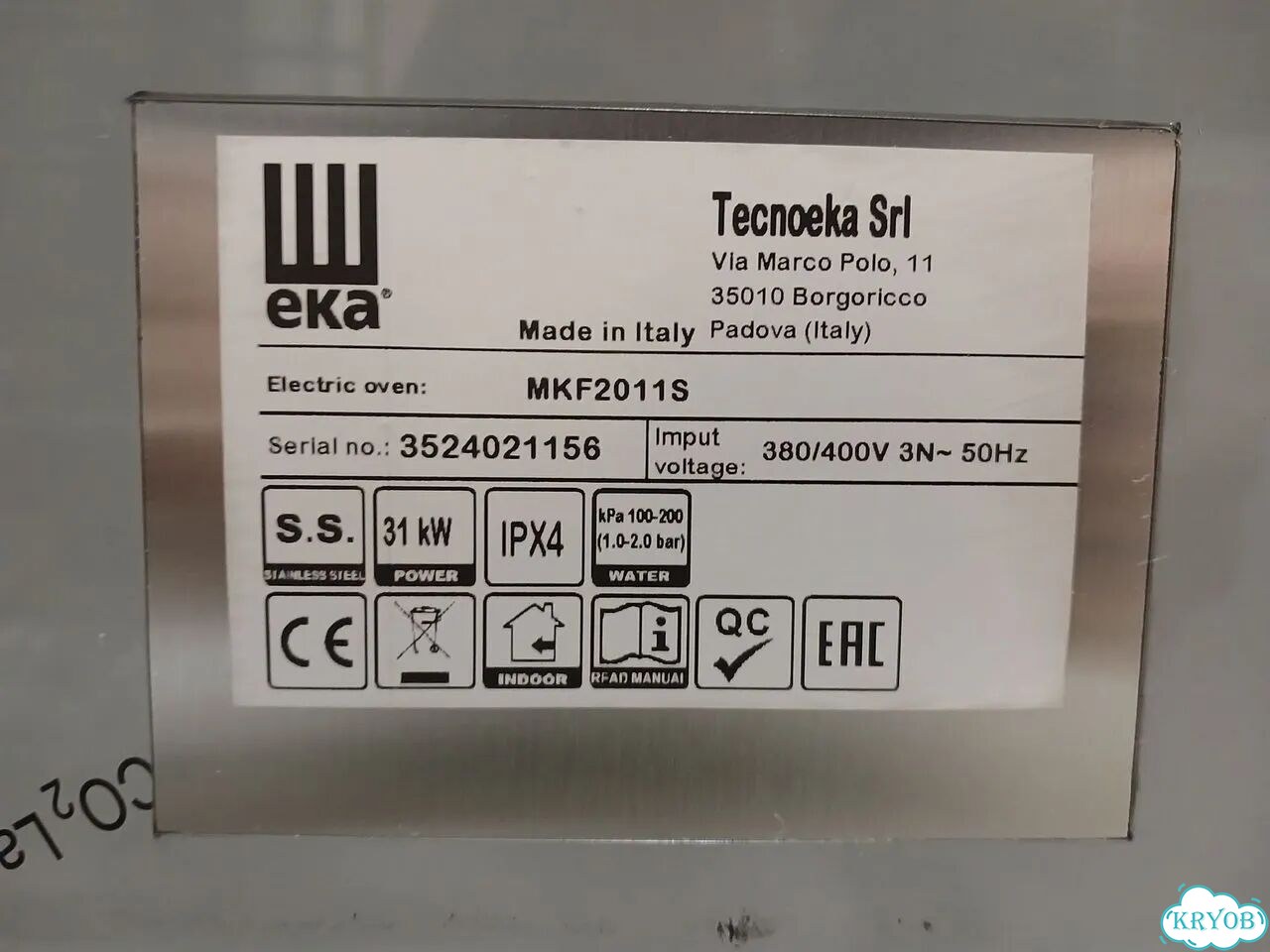 Пароконвектомат Tecnoeka MKF 2011 S (новый, 20 ур) фото 10