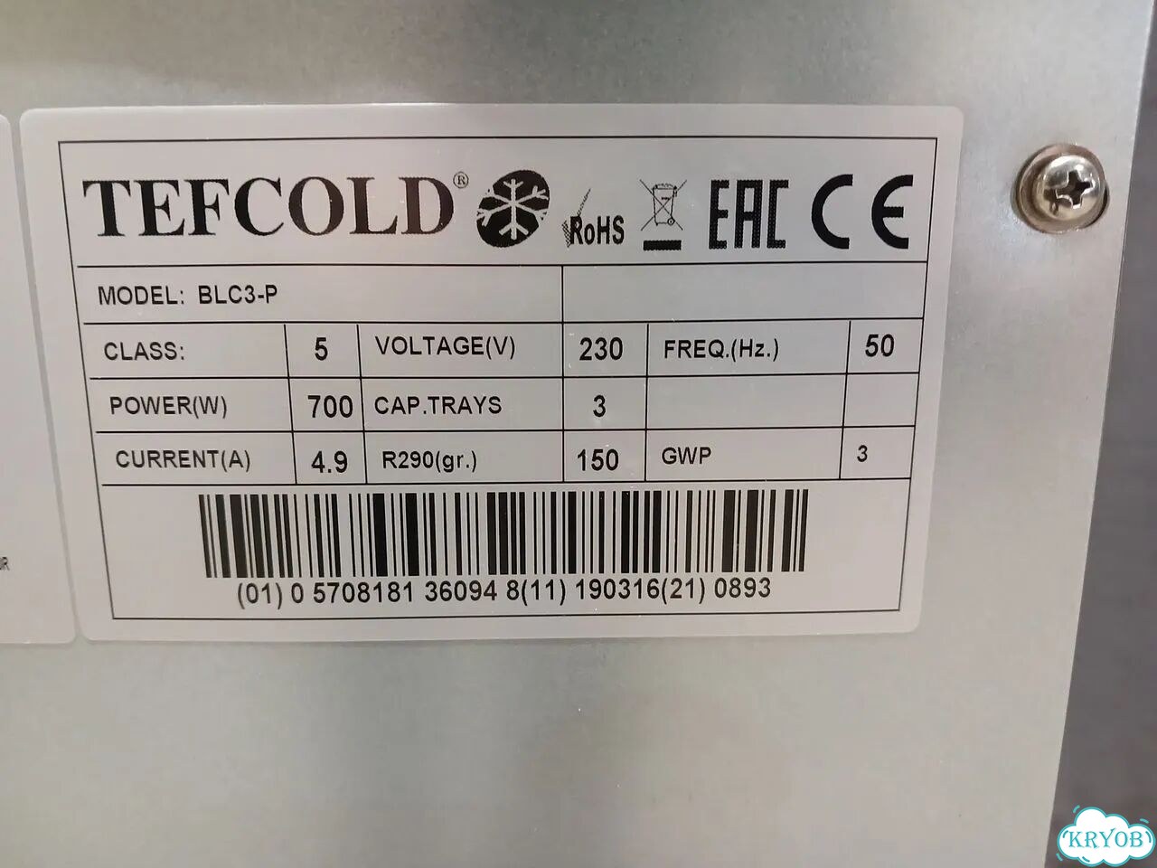 Шкаф шоковой заморозки Tefcold BLC3 (новый, 3 ур) фото 10